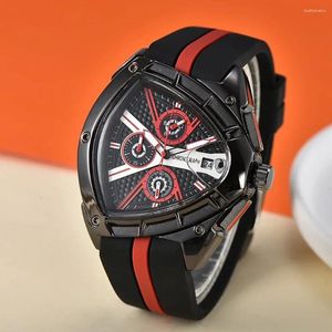 Wristwatches Business Triangle Classic Original Brand Watches Men Rubber Stainless Steel Styles Automatic Date Watch Fashion