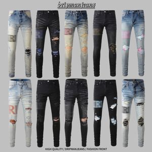 AMlRl jeans designer jeans da uomo jeans di alta qualità jeans slim fit usa drip uk jeans antigoccia jeans skinny pantaloni hiphop jeans ricamati con lettera jeans trapano jeans y2k