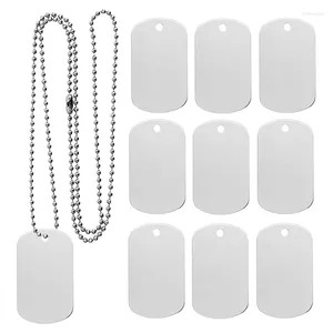 Dog Collars 25 Pack Aluminum Blank Tags Square Metal Tag For Laser-Engraving With 24 Inches Of Stainless Steel Ball Chain Silver