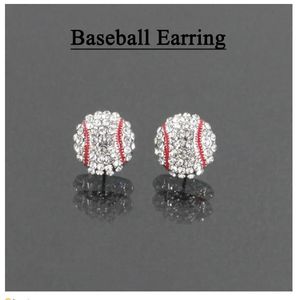 Jewelry stud earring Rhinestone Sports Ball Stud Earrings Basketball Baseball Rugby Ear Stud Jewelry 25 color