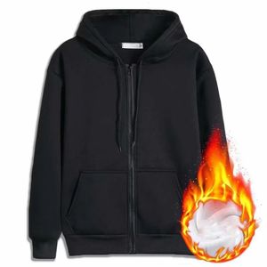 Hoodie masculino moletom liso poliéster cor sólida esportes inverno zip up atlético outono velo completo com capuz 240127