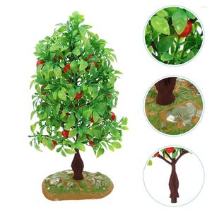 Decorative Flowers 2Pcs Simulation Fruit Tree Model Sand Table Small Trees Fake Architecture