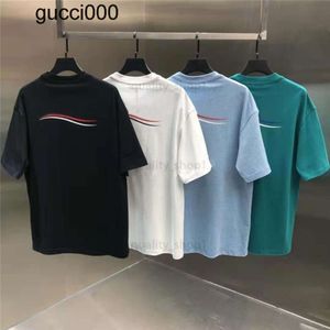 Tee Cotton T Shirt Summer Shirt Shirt Sleeve Waves Balencaigaly Men Lovers Luxury Tshirts Fashion Senior Pure Balencigaly عالية الجودة أعلى حجم S4xl Desi