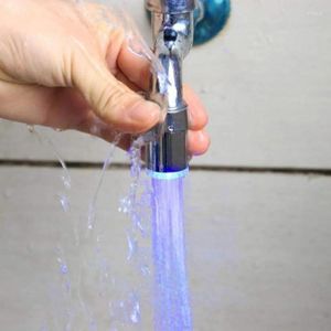 Mutfak Muslukları Renk Sıcaklık Sensörü LED Musluk Algılama Üç Renkli Renkli Değişen Minyatür Banyo