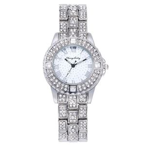 Homens e mulheres relógios movimento de quartzo congelado vestido casual relógio todos os diamantes bateria relógio de pulso analógico respingo à prova d' água sh281q