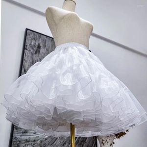 Skirts 2-layer Organza Underskirt Fluffy Bubble Skirt Petticoat Crinoline No Hoop Tutu Tulle For Women Padded