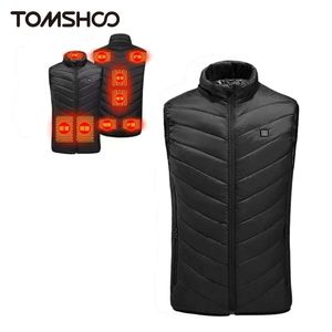 9 Places Heated Vest Men Women Usb Heated Jacket Heating Vest Thermal Clothing Hunting Vest Winter Heating Jacket Black S4XL 240125