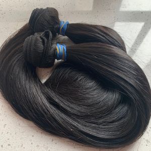 Cabelo cru cutícula cheia alinhada cabelo humano liso natural virgem cru