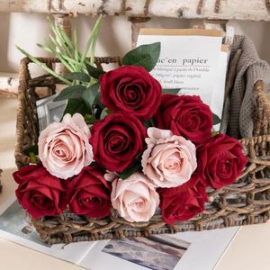 Dekorative Blumen 1 Stück Künstliche Rose Real Touch Simulation Blumenstrauß Gefälschte Für Hochzeit Party Dekoration Lieferungen Wohnkultur