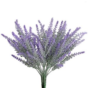 Dekorativa blommor Floral Flocking Simulation Lavender inomhus och utomhusgrön växt Krukut plastfalskt blommakundel