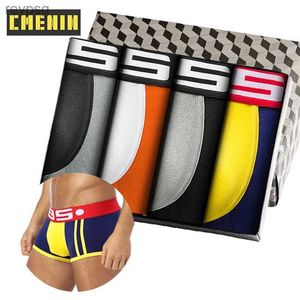 Cuecas 4 Pcs Roupa Interior de Alta Qualidade Homem Boxer Homme Algodão Homens Boxershorts Boxers Sexy Shorts Pênis Frete Grátis YQ240214