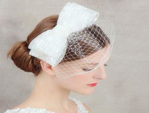 2019 Sexy White Face Veil Simple Layers Tulle Wedding Veil Big Bow Bird Cage Wedding Accessories Bridal Veils For Wedding Dress Br5546915