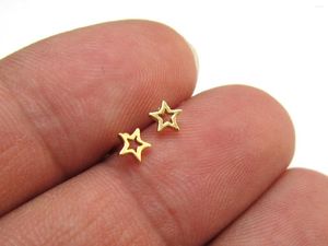 Brincos de garanhão 10pcs estrela minúscula pós -acessórios de pós -garanhões de jóias de ouro reais suprimentos de jóias - GS017