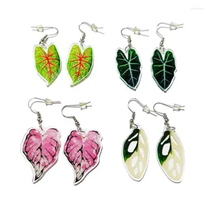 Dangle Earrings 2024 Epoxy Simulation Irregularity Glans Dorsal Leaf Drop Acrylic Earring Party Women Jewelry Gifts Wholesale