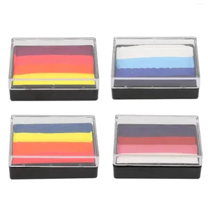 Tätowierfarben 4 Farben Split Cake Palette Kind Erwachsene Wasseraktiviertes Make-up Gesicht Körperfarbe für Cosplay Halloween 30g