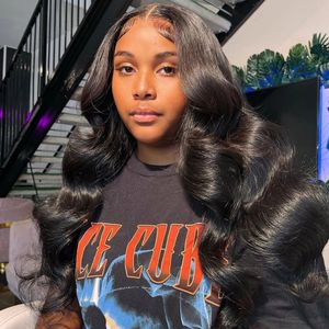 Body Wave Lace Wigs For Women Human Hair 44 55 Stängning Perk 30 32 34 tum 134 136 Frontal Deep 240127