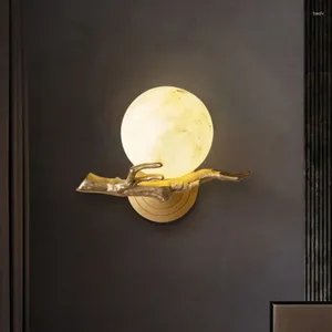 Wall Lamp Creative Brass Branch Marble Ball Led Living Room Dining European Gold Decoration Bedside El Corridor Sconce