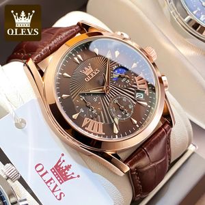 Olevs Original Luxury Brand Mens Watches Высококачественные Quartz Watch для мужчин модные повседневные наручные часы Montre Homme 240131