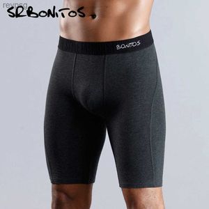 Underpants Brand Long Boxer Men Underwear Boxers Cotton Boxershorts Mens Underware Sexy Under Wear YQ240214