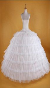 Novo grande branco anáguas super inchado vestido de baile deslizamento underskirt 6 aros longo crinolina para adulto weddingformal dress53056321587431