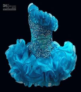 Sleeveless Beads toddler mini Infant Cupcakes Organza Ballgown Little kid Wedding Flower Girls dress STATENATIONAL Pageant Dresses9389836