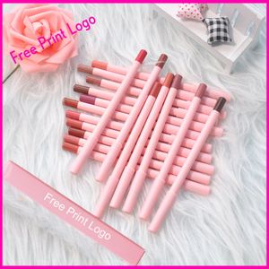 Pink Lipliner Pencil Privat Label Matt Naturlig vattentät läppfoderpigment Anpassade smink Partihandel för återförsäljning240129