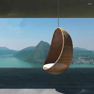 Camp Furniture Ins Basket Rattan Chair Courtyard Swing Hanging Leisure Egg-shaped Outdoor Indoor Balcony Rocking