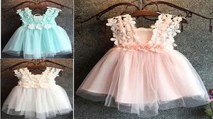 Populär stil sommar söt blomma flicka klänning och härlig baby prinsessan skönhet tävling spets tulle4882404