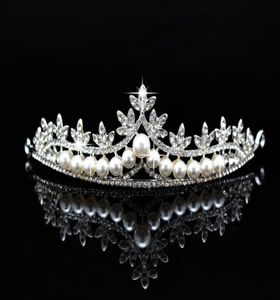 Gelin Düğün Partisi Kristal Kronlar ve Tiaras Gelin Başlıkları için Lüks İnci Saç Bantları Parlayan Rhinestone Headbands6795999