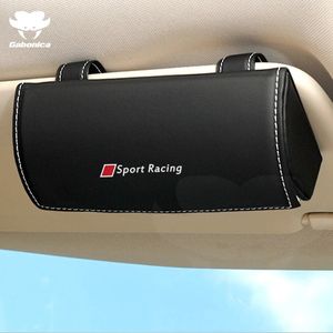 Esporte carro de corrida óculos de sol caso clipe vidro armazenamento pára-sol adesivo para audi sline rs quattro a3 a4 a5 a6 a7 a8 tt q3 q5 q7 s5 240118