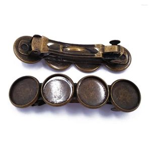 Klipsy do włosów zabytkowe brąz 70pcs 14x50 mm metalowe barrettes z 12 mm pustymi ustaleniami DIY Ustawienia biżuterii Making HBF03