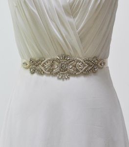 Em estoque faixa de casamento com strass 55cm x 28cm comprimento cristal frisado para vestido de casamento cinto de dama de honra faixa de noiva para baile de noite7330973