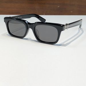 Square Sunglasses Black Silver Frame Dark Grey Lens Mens SEE IN TEA Fashion Sunglasses Sunframe Shades Sonnenbrille Sunnies Gafas de sol UV400 Eyewear with Box