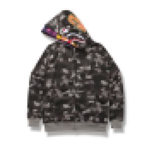 En bad AP Bap Color Camo Tiger Shark Wide Full Zip Double Hoodie