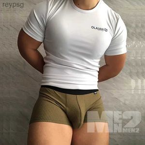 Underpants Mens Panties Cotton Boxer briefs Breathable sweat absorbing shorts sexy YQ240214