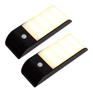 Nocne światła 2PCS Motion Motion Centor USB Usb Promowanie pokoju dziecięcego Ochrona wzroku Schody kuchenne Kuche bezprzewodowe Ściana Ściana sypialnia 12 diod LED