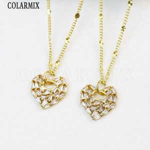 10 pezzi adorabili a forma di cuore Collana a sospensione Crystal Gioielli in oro Donne Donne Gente di festa 52813 240127