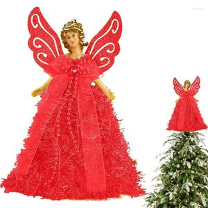 Juldekorationer Angel Tree Topper Treetop Figurin Elegant 8in Party Favors for Home and Office