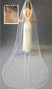 3M Cathedral Crystal Edge Wedding Veil Custom Made 1 Tier Bridal Veil مع Comb9729668