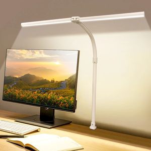 Laopao Double Head LED Desk Lamp Euus Architect Lamps Office 24W ljusaste 5Color -lägen och 5 Dimble Eye Protection Lamp 240125