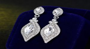 Shining Fashion Crystals Earrings Rhinestones Long Drop Earring For Women Bridal Jewelry Wedding Present For Bridesmaids BW0125119945