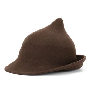 Высокое качество, 100% шерсть, современная шляпа ведьмы на Хэллоуин, женская праздничная шляпа, праздничная зимняя милая кепка 240125