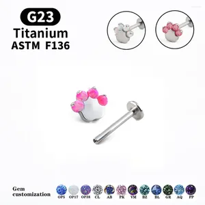 Brincos de parafuso prisioneiro 16g grau de implante opala de titânio g23 espiral cartilagem brinco labret bar lip studs corpo piercing jóias