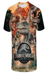 2020 Jurassic World Fallen Kingdom Cool Dinosaur Head 3D Baskı Tişörtlü Erkekler ve Kızlar Hiphop Tee Tshirt Boy Renkli Giysiler Damla K712203851