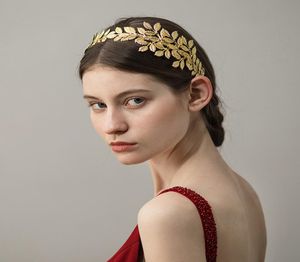 Vintage Wedding Headbands Hair Accessories Bridal Hairpins Gold Leaf Women Hair Jewelry Wedding Tiaras Headpieces Jewelry Prom BW1683219