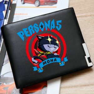 Mona carteira Persona bolsa Morgana Cartoon Foto bolsa de dinheiro Casual carteira de couro Estampa notecase