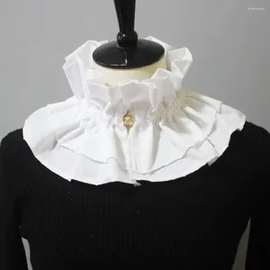 蝶ネクタイ女性の白いシャツ女性ブラウストップのための偽の襟無地の取り外し可能なネックウェア装飾パーティー偽り