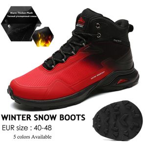 Mens Winter Boots Snow Vandring Sneakers Water Resistant Mid Ankle Work Casual Hiker Trekking Outdoor Anti Slip Waterproof Shoes 240130