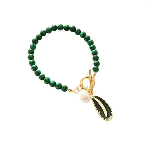 Braccialetti con ciondoli Malachite Guarigione Chakra Bracciale Ansia Cristallo Pietra naturale Uomo Donna Sollievo dallo stress Reiki Yoga Diffusore Semi prezioso