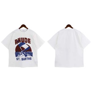 エディション夏の新しいアメリカンストリートファッションサンセットシーセールレタープリントメンズとレディースルーズTシャツ